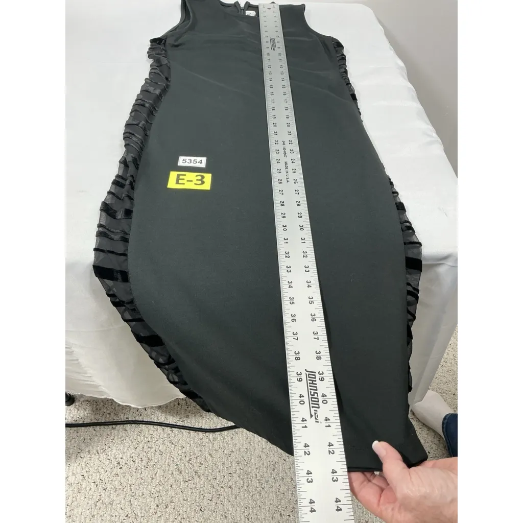 Womans Cetta Fitted Pencil Style Midi Party Dress Large Black Sleevless - Image 5