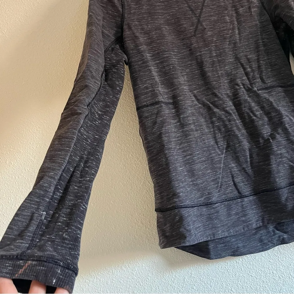 Lululemon Exhalation Pullover II Heathered Marled Black / Gray Long Sleeve Sz 6 - Image 13