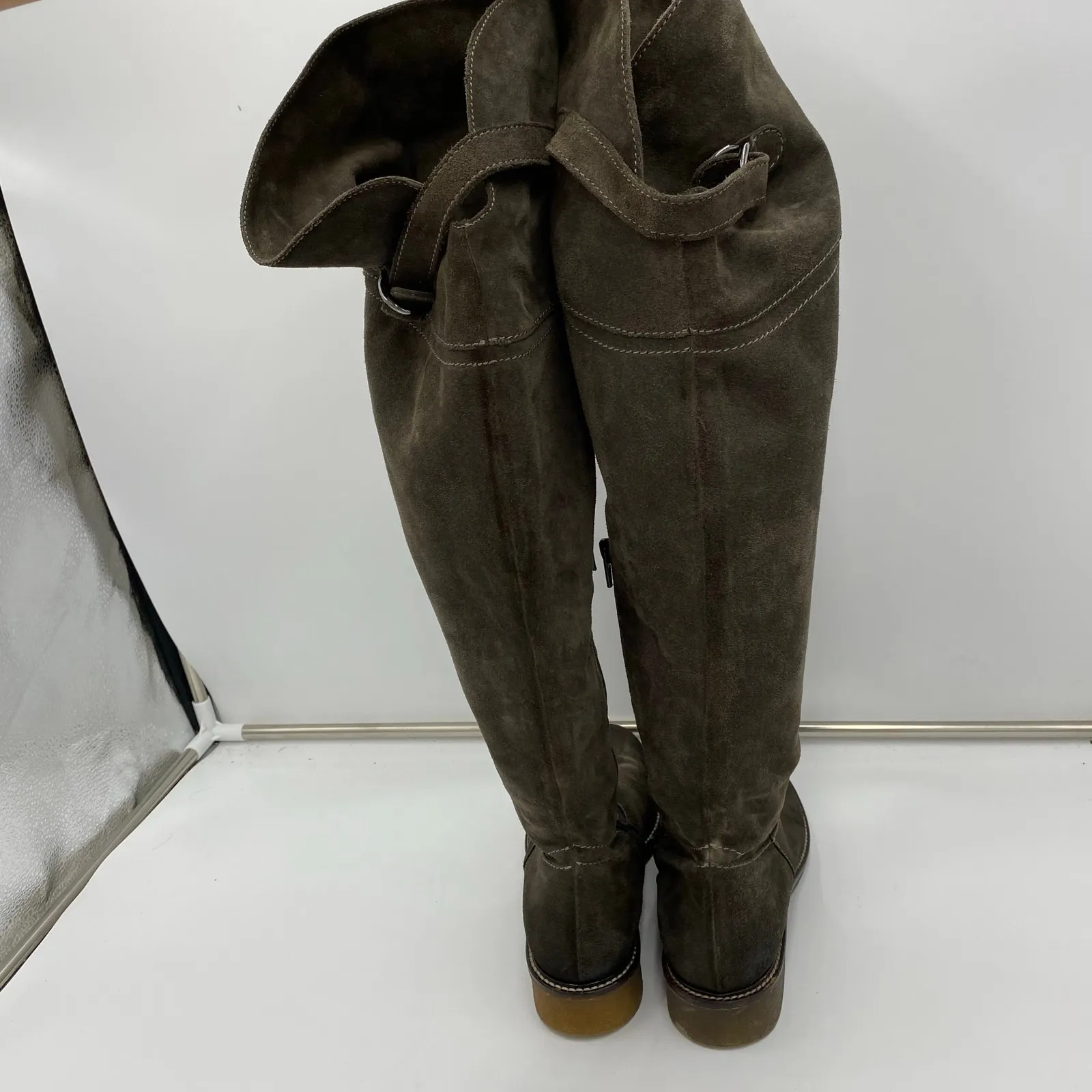 Sundance Women Brown Suede Leather Knee High Riding Boots Size 38 EUR - Image 6