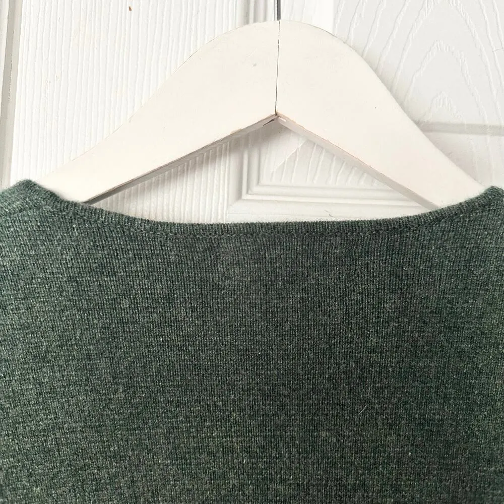 Parenti's Forest Green Cashmere Open Cape Blazer Cardigan Sweater Small Minimal - Image 10