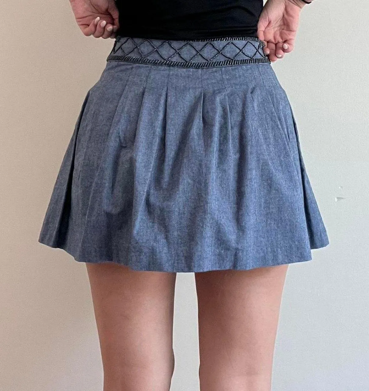 Blue Denim Vintage Y2K Mini Skirt - Image 3