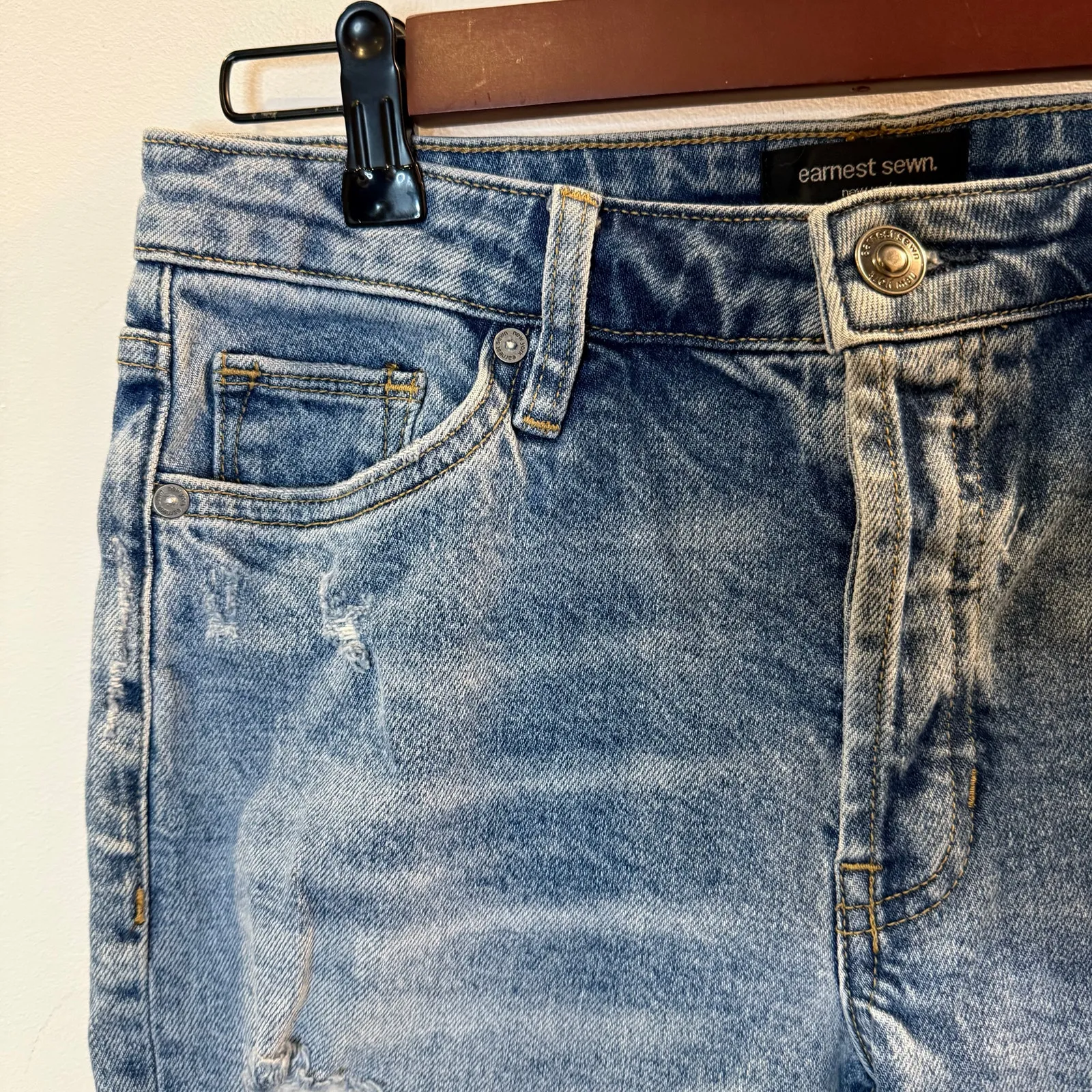 Earnest Sewn Women’s Jane Flare Crop Jeans Size 28 Blue - Image 3