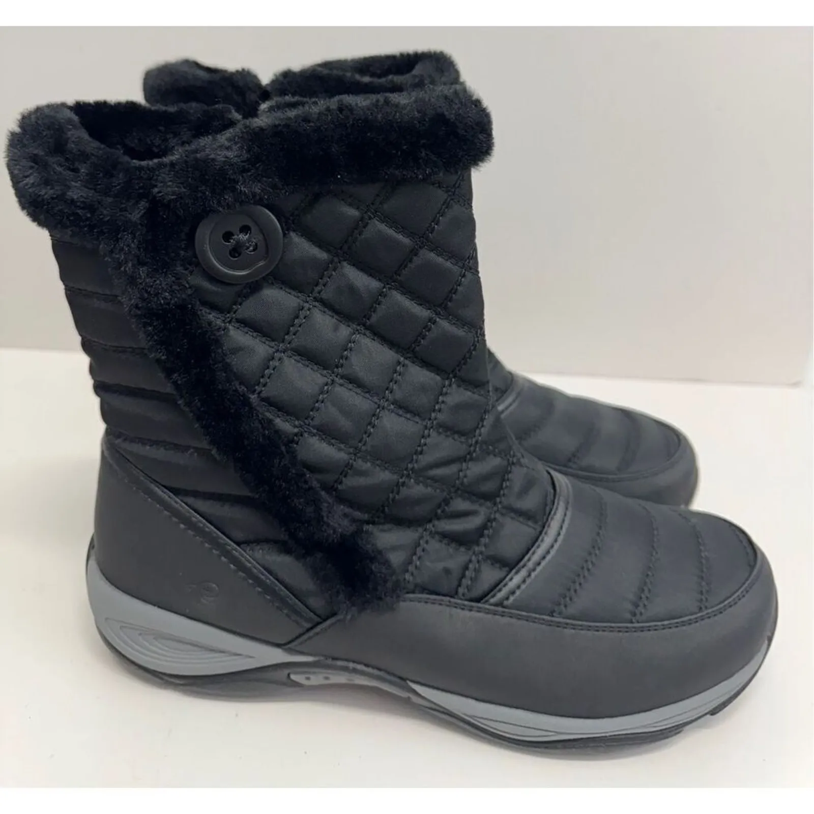 Easy Spirit Winter Boots Size 9.5 Black Removable Footbed Water Repellent NEW - Image 2