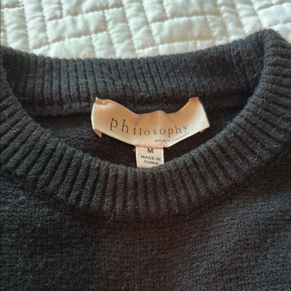 Philosophy Black Crewneck Sweater Size M - Image 2