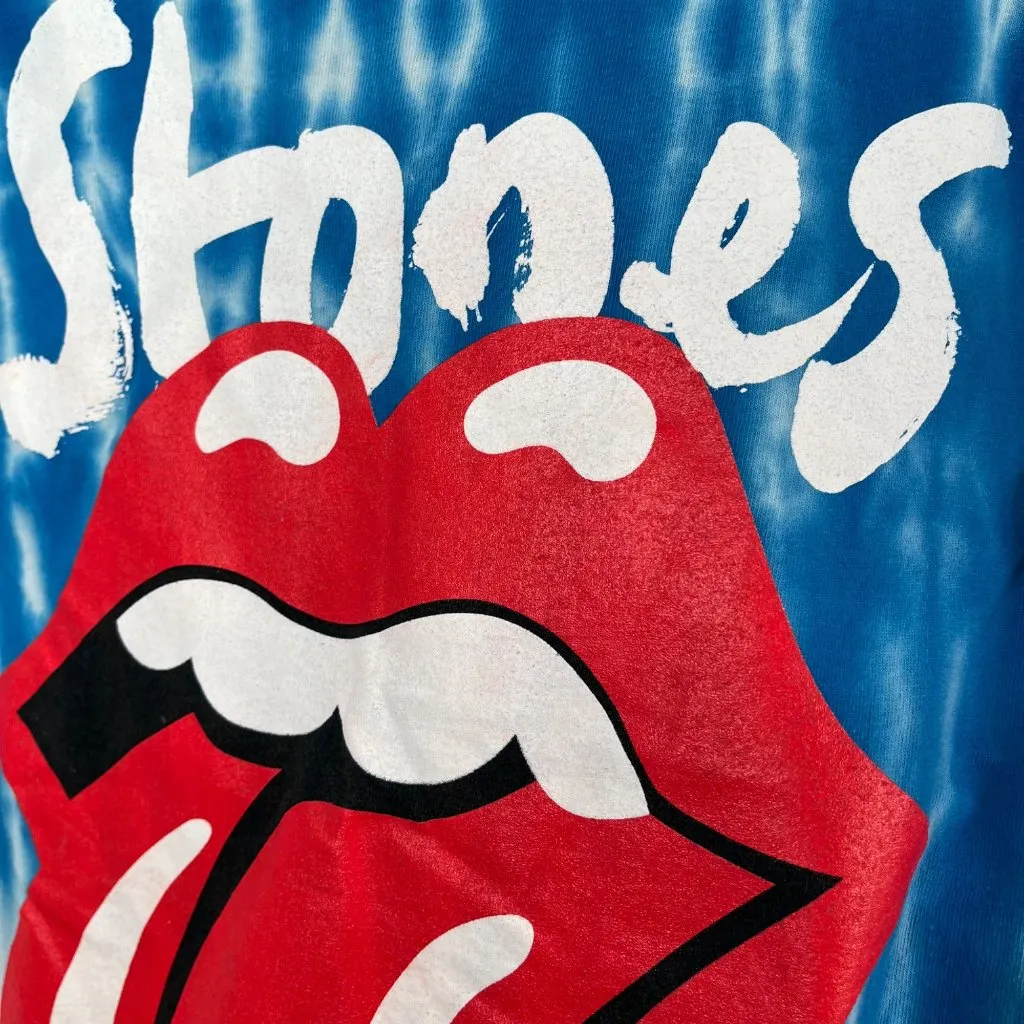 Rolling Stones Unisex No Filter Tie-Dye Tour 2019 T-Shirt Small Blue Red - Image 4
