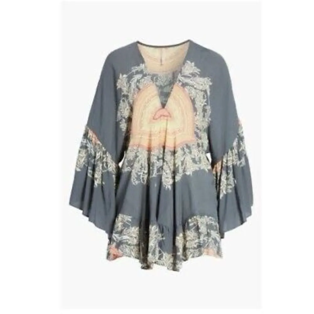 ✨Free People Sunset Dreams Printed Bell-Sleeve Sz Medium Tunic✨ - Image 6