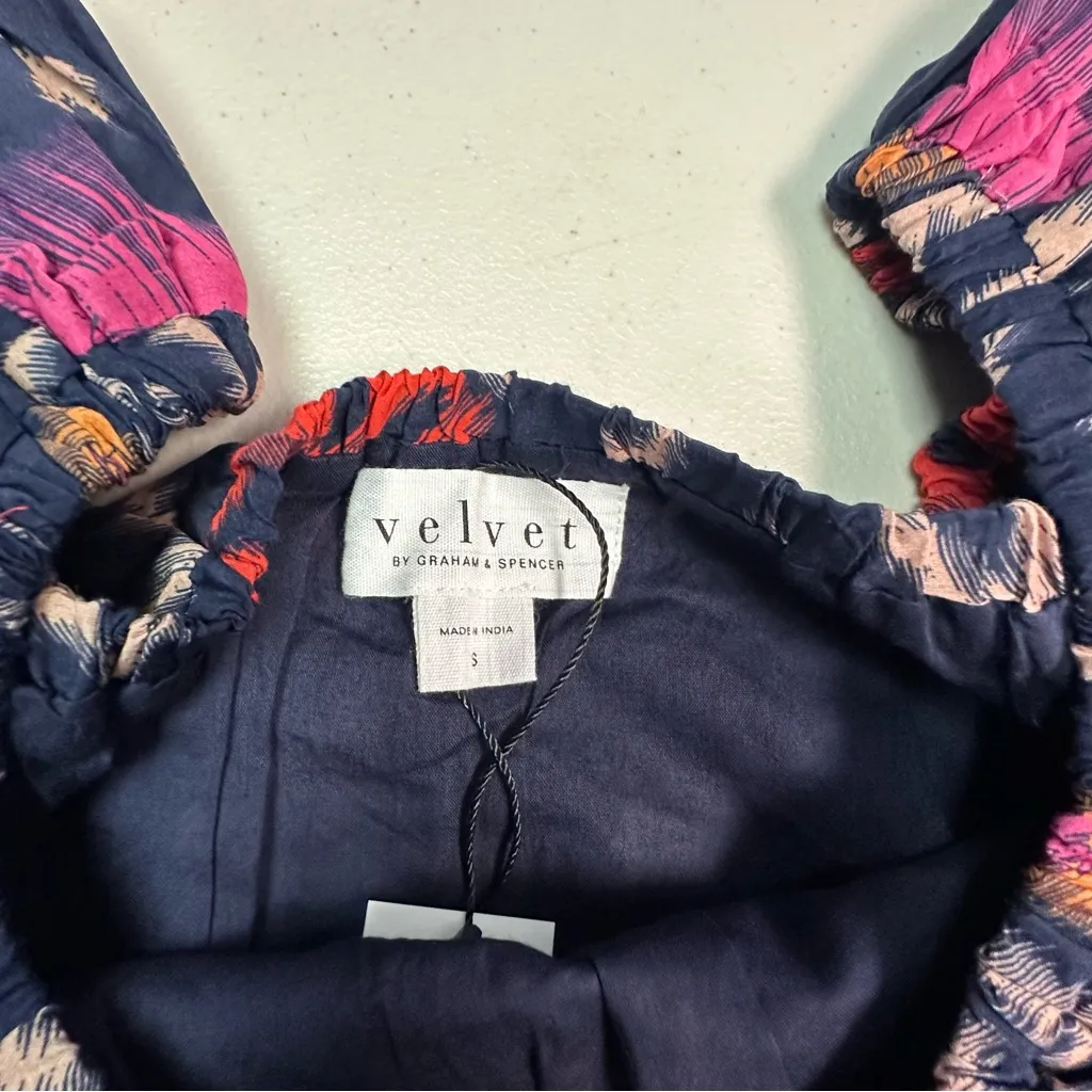 Velvet Floral Off-Shoulder Blouse - Pink and Red - Image 6