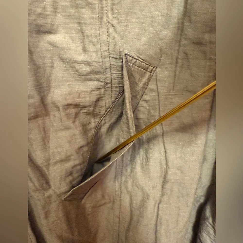 Eileen Fisher Women’s Taupe/Grey Rumpled Asymmetrical Hooded Jacket-Lge - Image 3