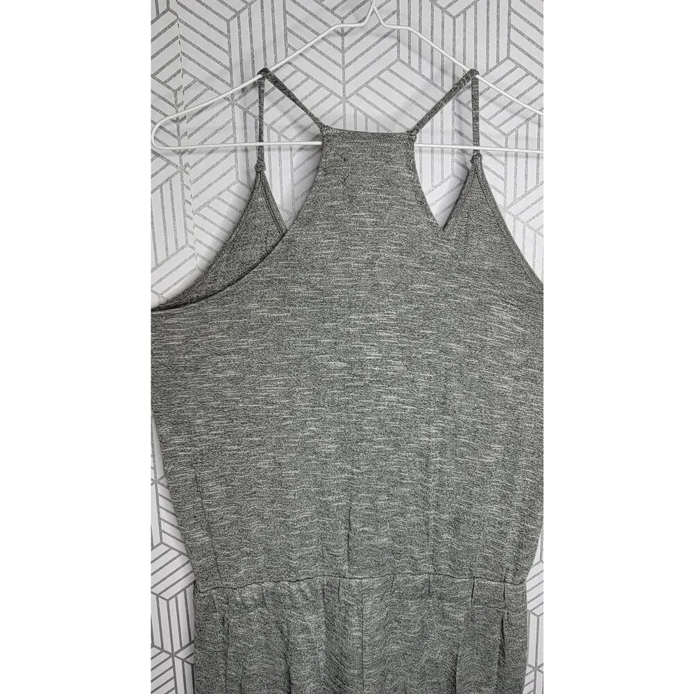 Lou & Grey Sleeveless Crossover Front Knitted Jumpsuit Gray Medium - Image 6
