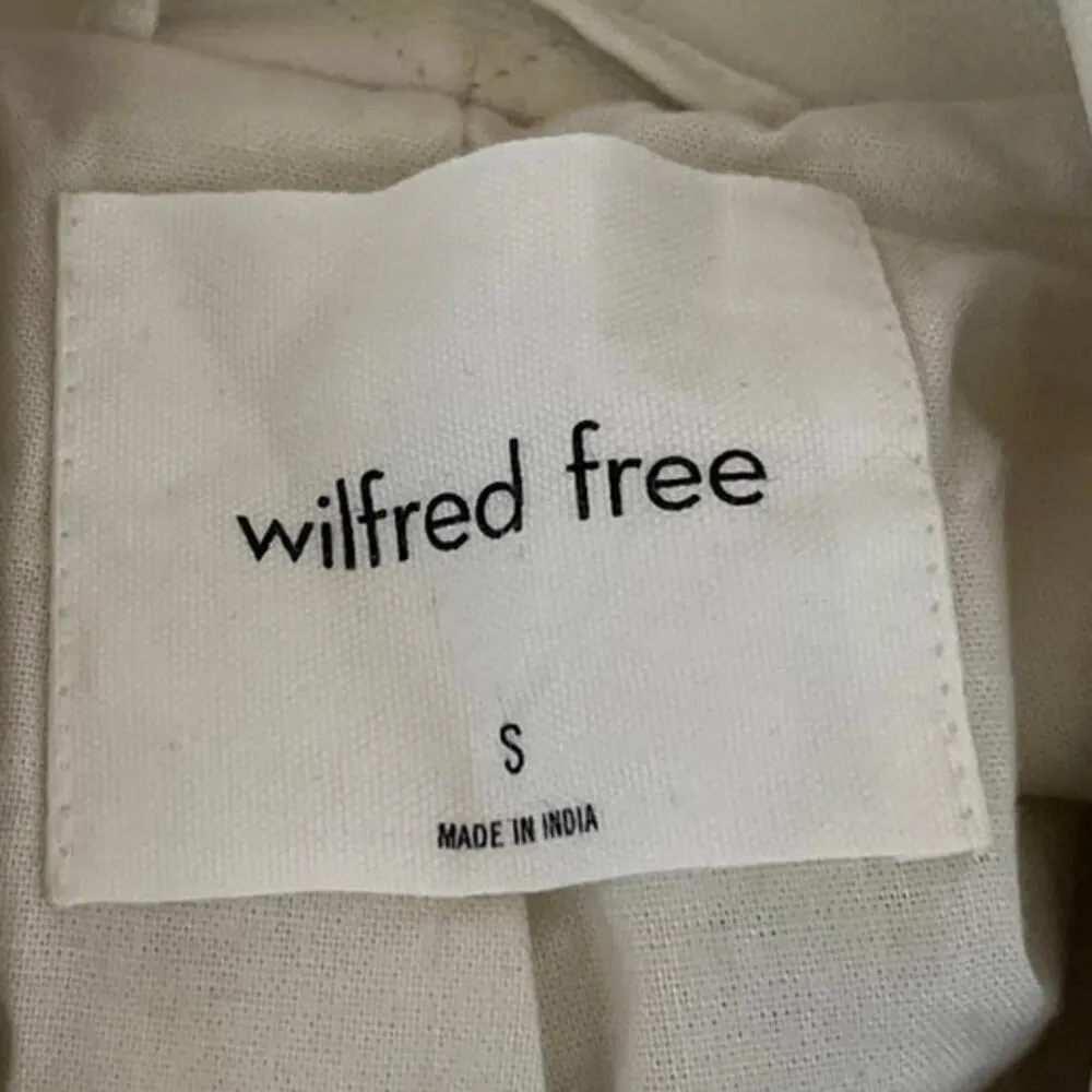 Aritzia Wilfred Faux Vegan Leather Gaze Women's Beige  Button Down Coat Jacket S - Image 3