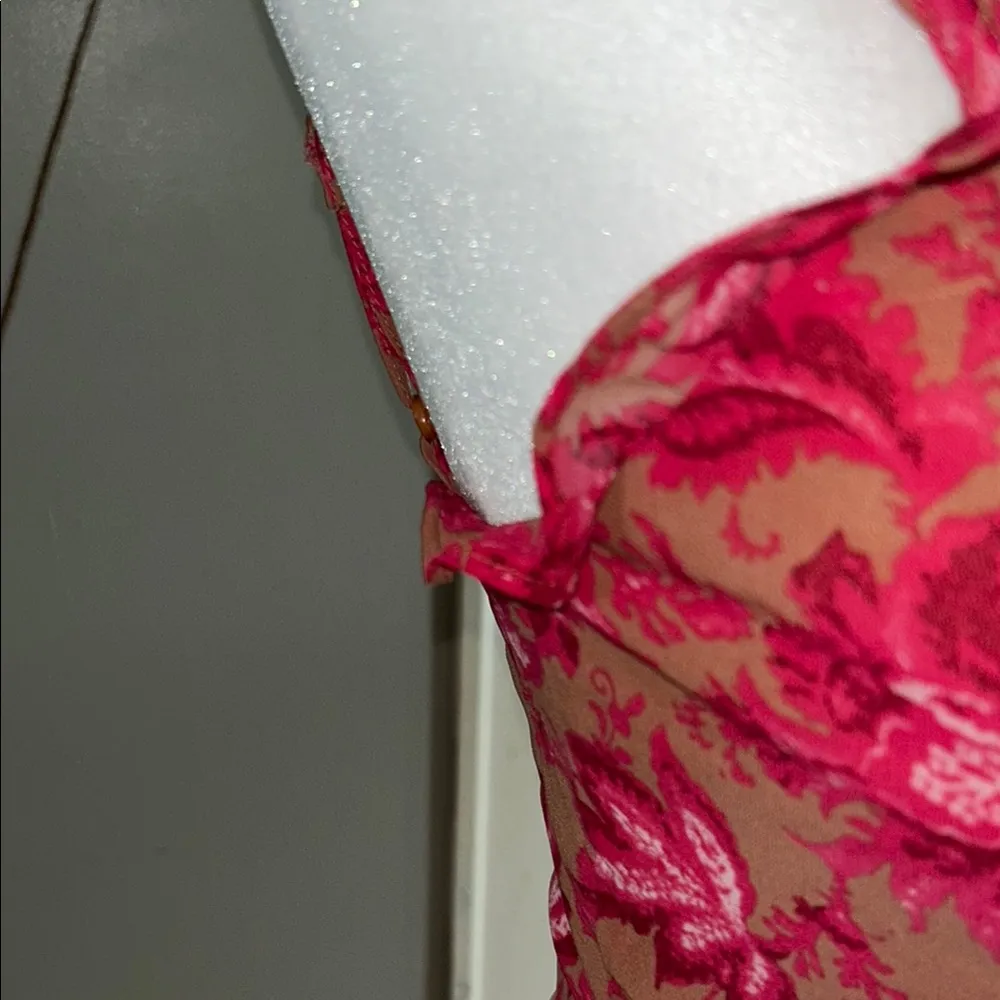 White Fox. Pink Floral Ruffle Dress - Image 5