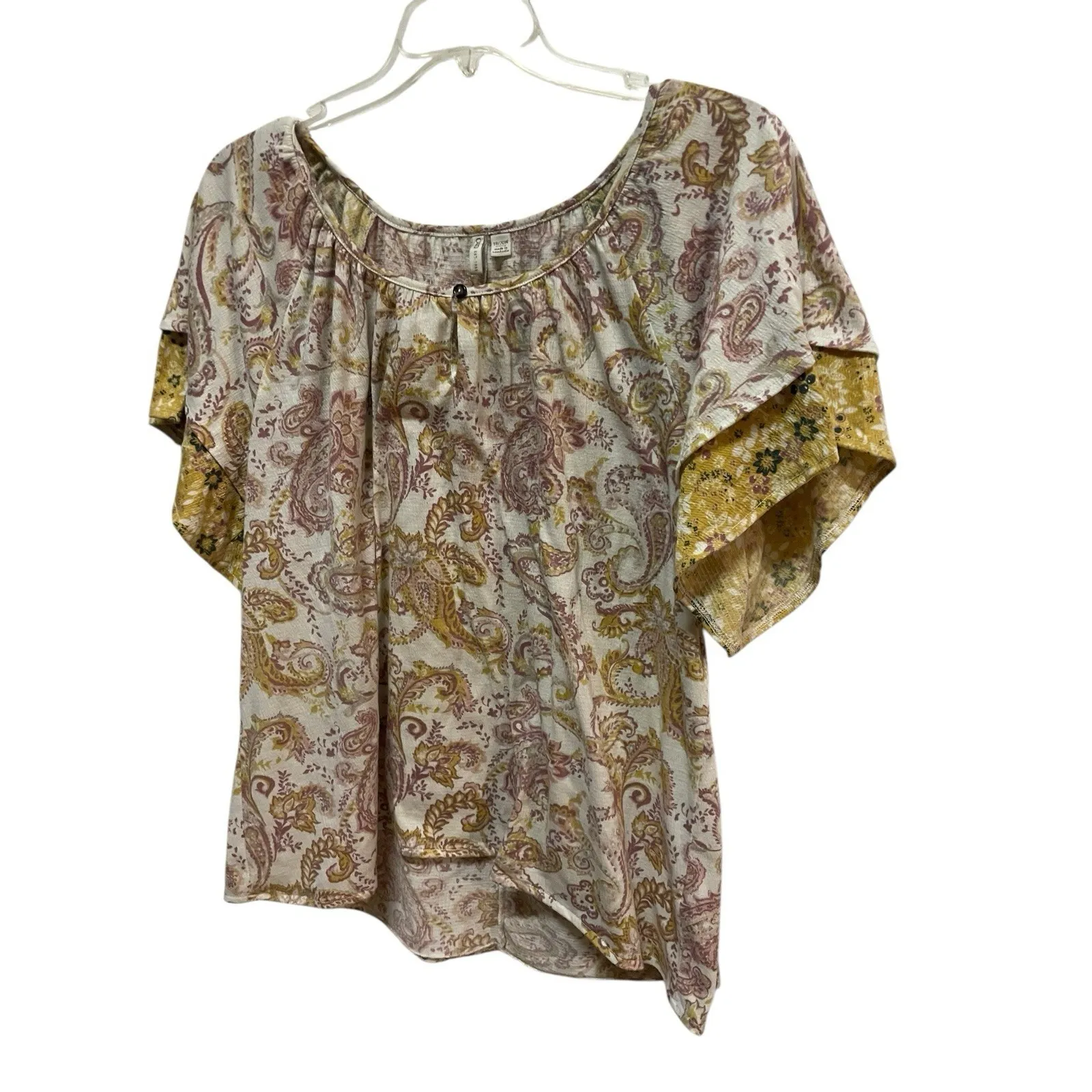 Paisley Boho Peasant Blouse Plus Size 18/20W Layered Sleeve Top Cottagecore Cato - Image 7