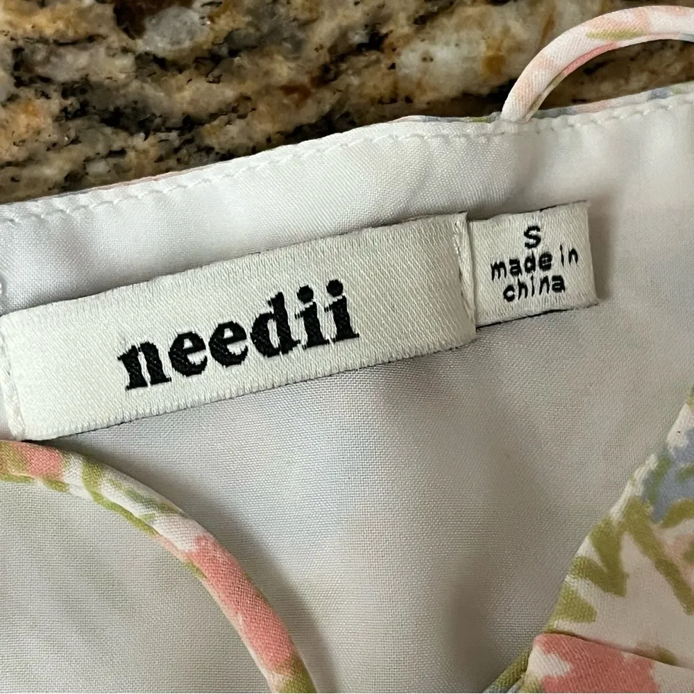 Needii Romantic Getaway Floral Mini Dress Coquette Preppy Beach Boho S Cottege White - Image 10