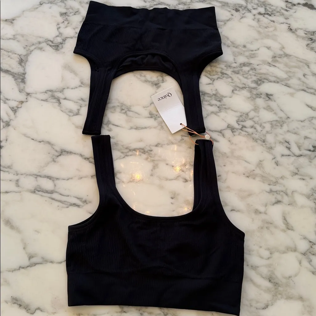 NWT Quince Women's Black Comfort Rib Tank Bralette (2-pack) Sz S Sold Out Online - Image 4