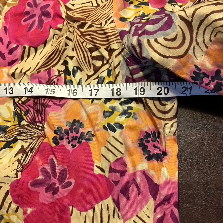 Vintage 90's Laura Ashley Floral Jacket Silk Cotton Button Down Womens Medium - Image 12