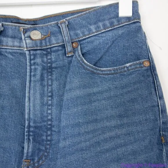 NEW Express slim super high‎ rise jeans with raw hem, women's size 6R - Image 7