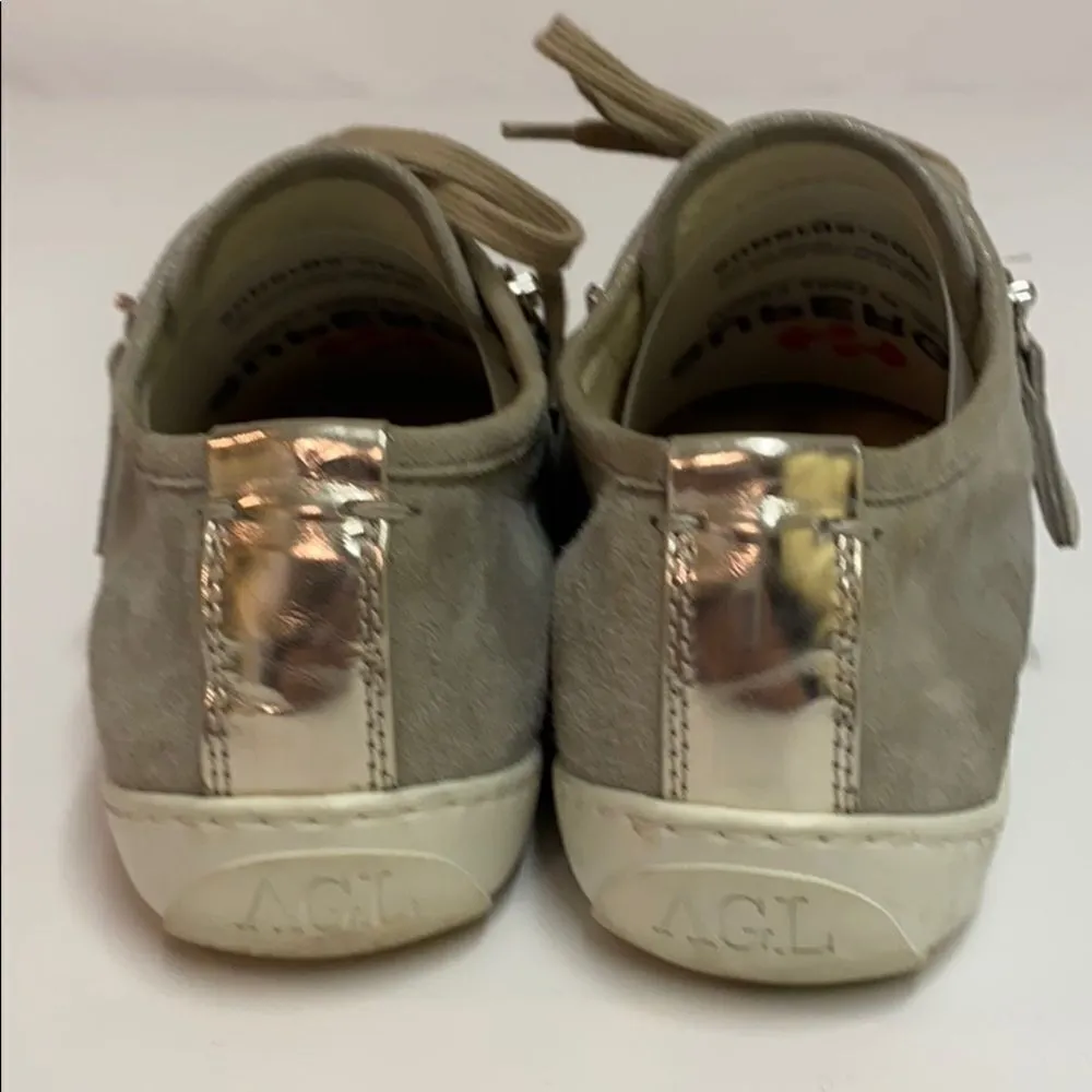 AGL, Metallic Cap Toe Zip Sneaker size 8/38 A17 Gray - Image 7