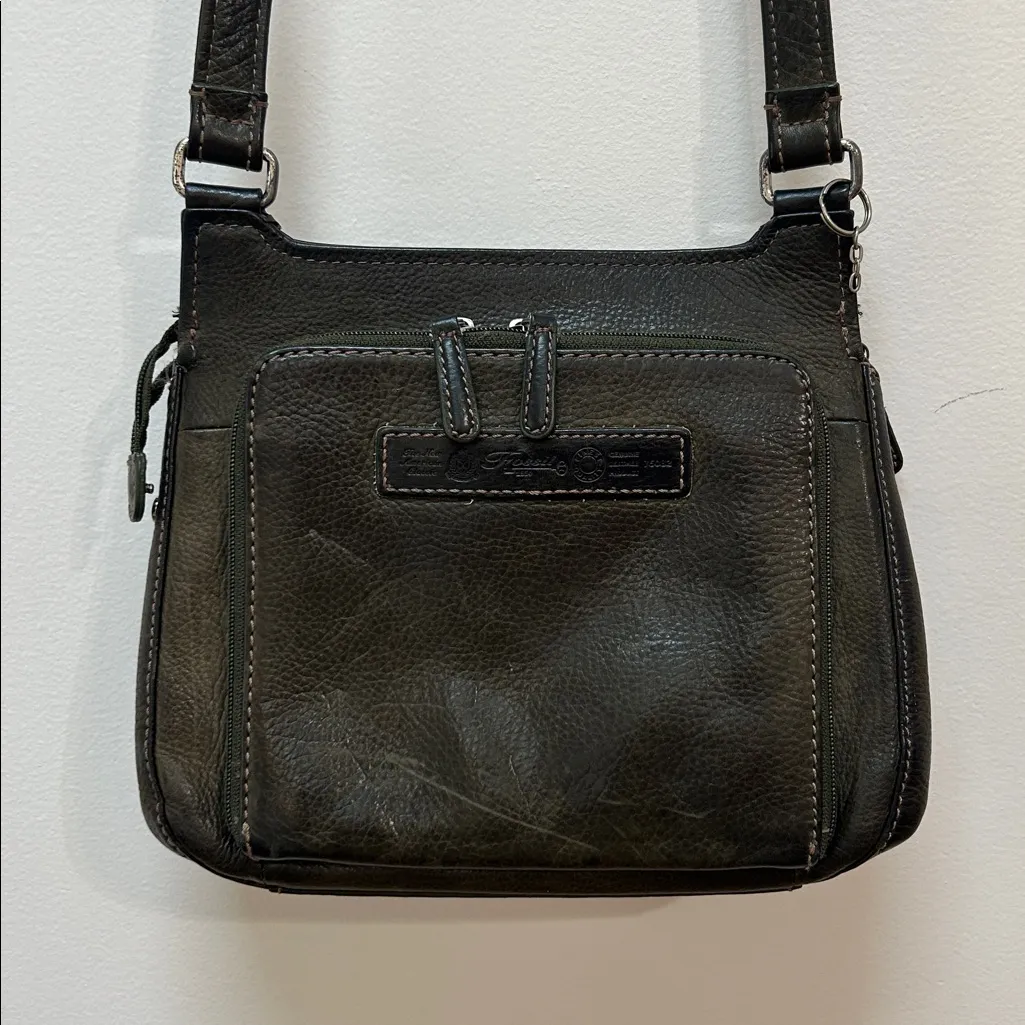 Vintage Fossil 1954 Crossbody Genuine Leather Bag Organizer Dark Brown‎ 75082 - Image 5