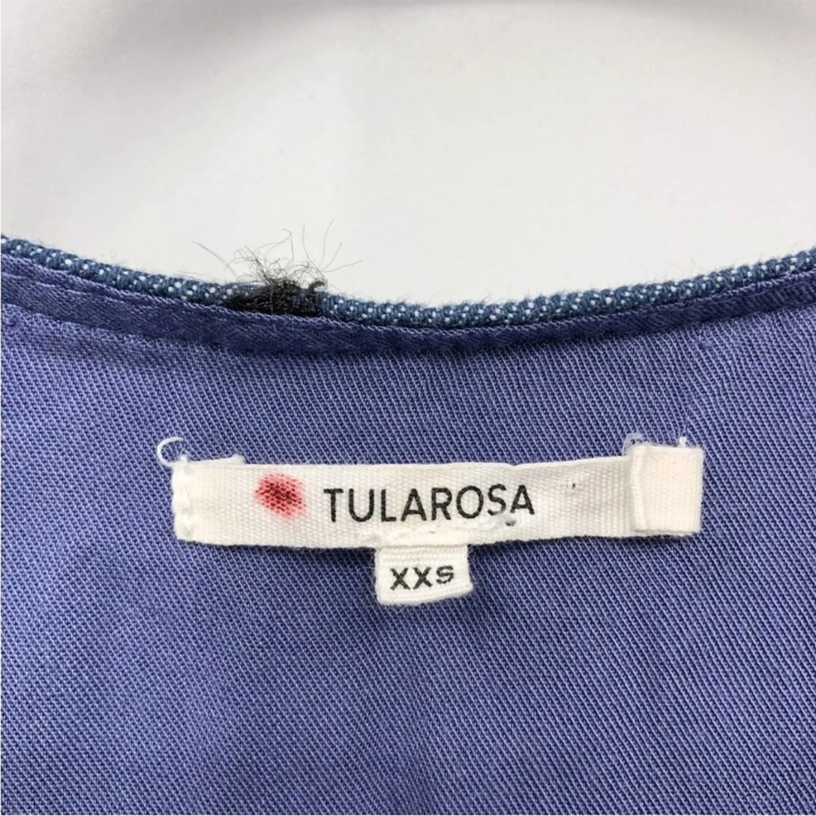 Tularosa Women's Sexy V Neck Puff Sleeve Blouse in Blue Polka Dot Size XXS - Image 5