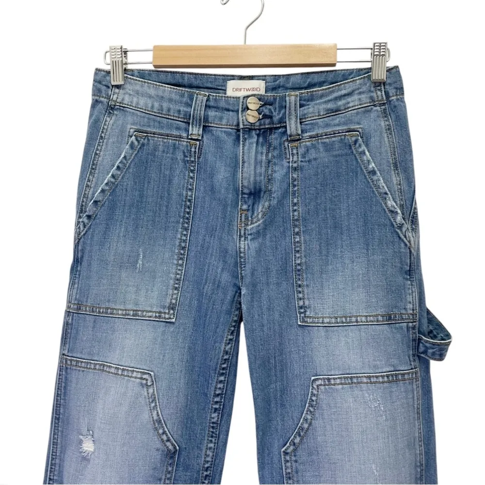 Driftwood Bodega Carpenter Jeans Medium Wash Distressed Cargo Jean Size 26 | 2 - Image 7