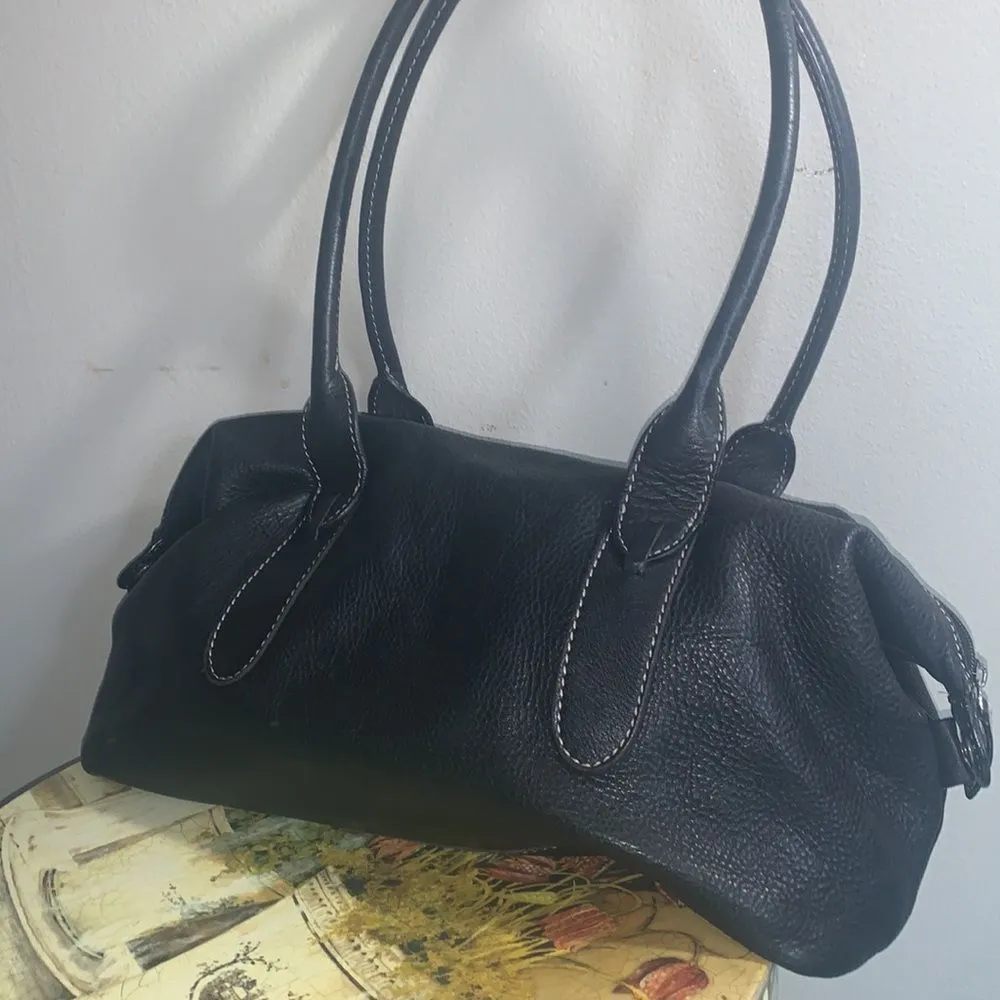 Vintage J. Jill black pebbled leather shoulder bag - rare find! - Image 7