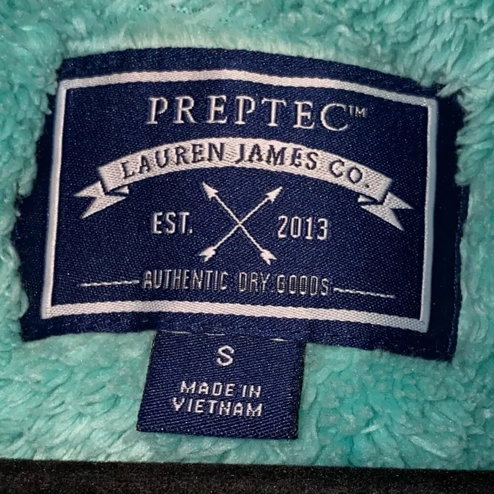 Lauren James Turquoise Quarter Zip Fuzzy along Sleeve Pullover - Image 6