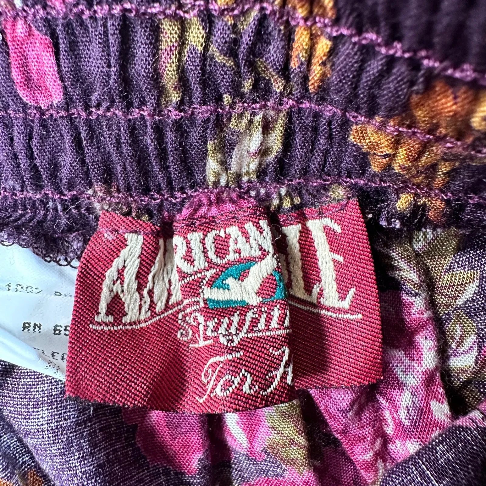 Vintage American Eagle Outfitters Floral Midi Skirt Women's 12 Purple Flare Boho - Image 3