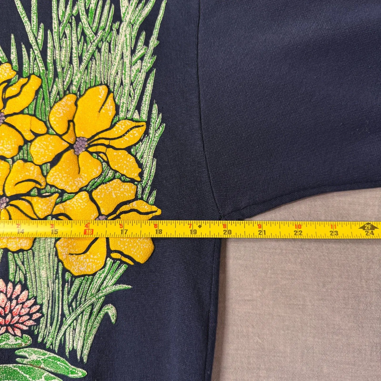 Jane Colby Long Sleeve Womens Medium Puff‎ Paint Floral Garden Grandma USA VTG Blue - Image 7