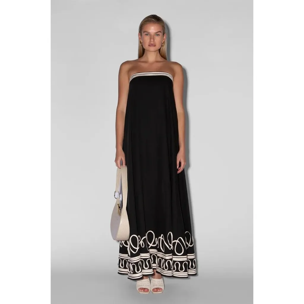 The Wolf Gang Casella Maxi Dress in Noir Small New Womens Gown Black - Image 9