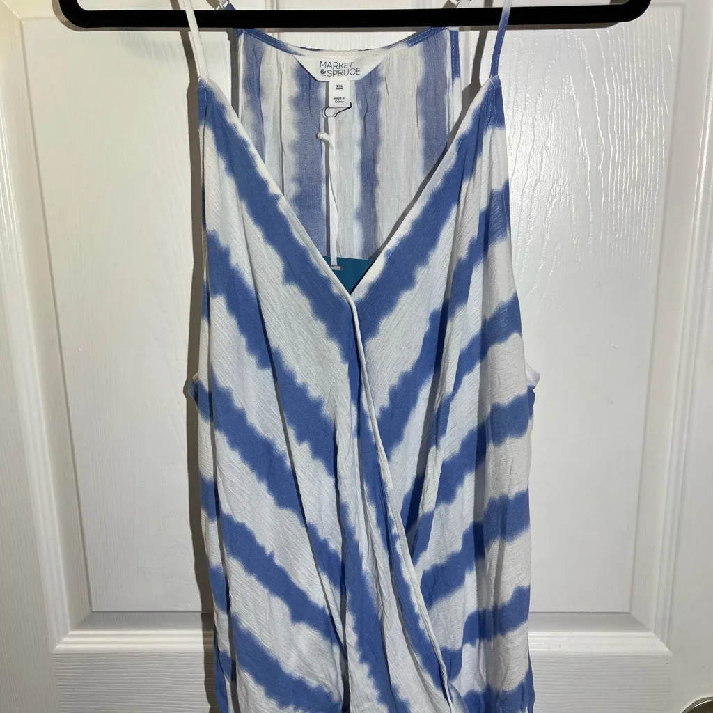 Market & Spruce Stitch fix Women’s Blue/White Rayon Top Size XXL NWT - Image 8