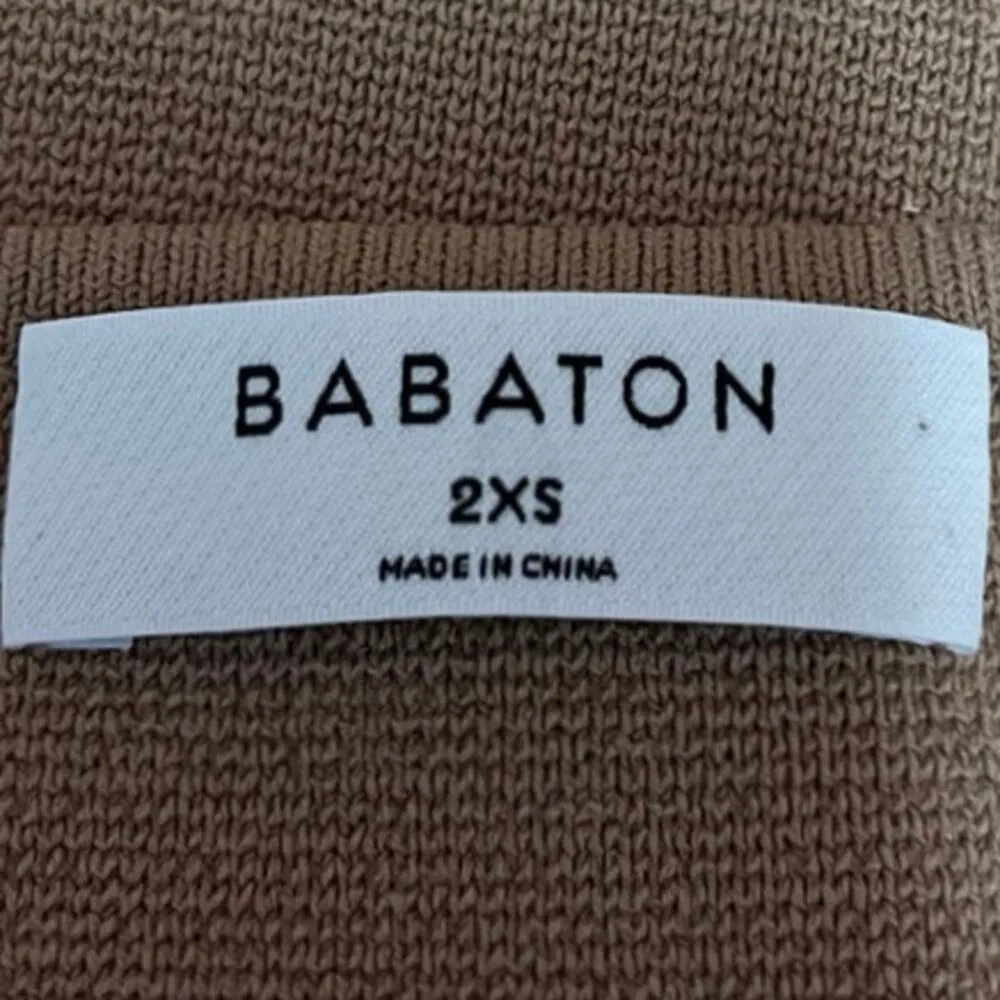 Aritzia Babaton Brown Sculpt Knit Sleeveless Crewneck Stretch Crop Tank Top 2XS - Image 3