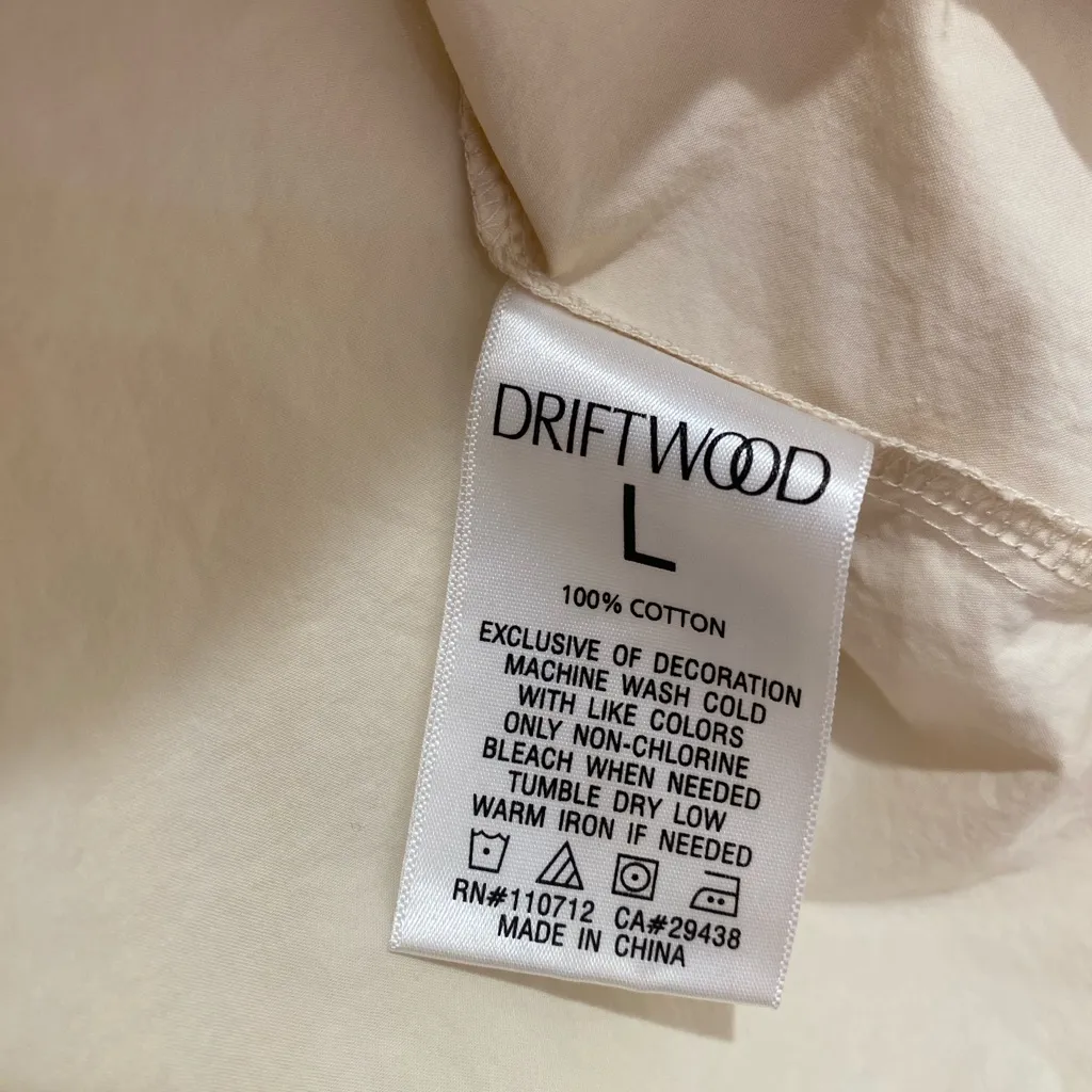 Driftwood cream blouse embroidered balloon sleeve size L - Image 7