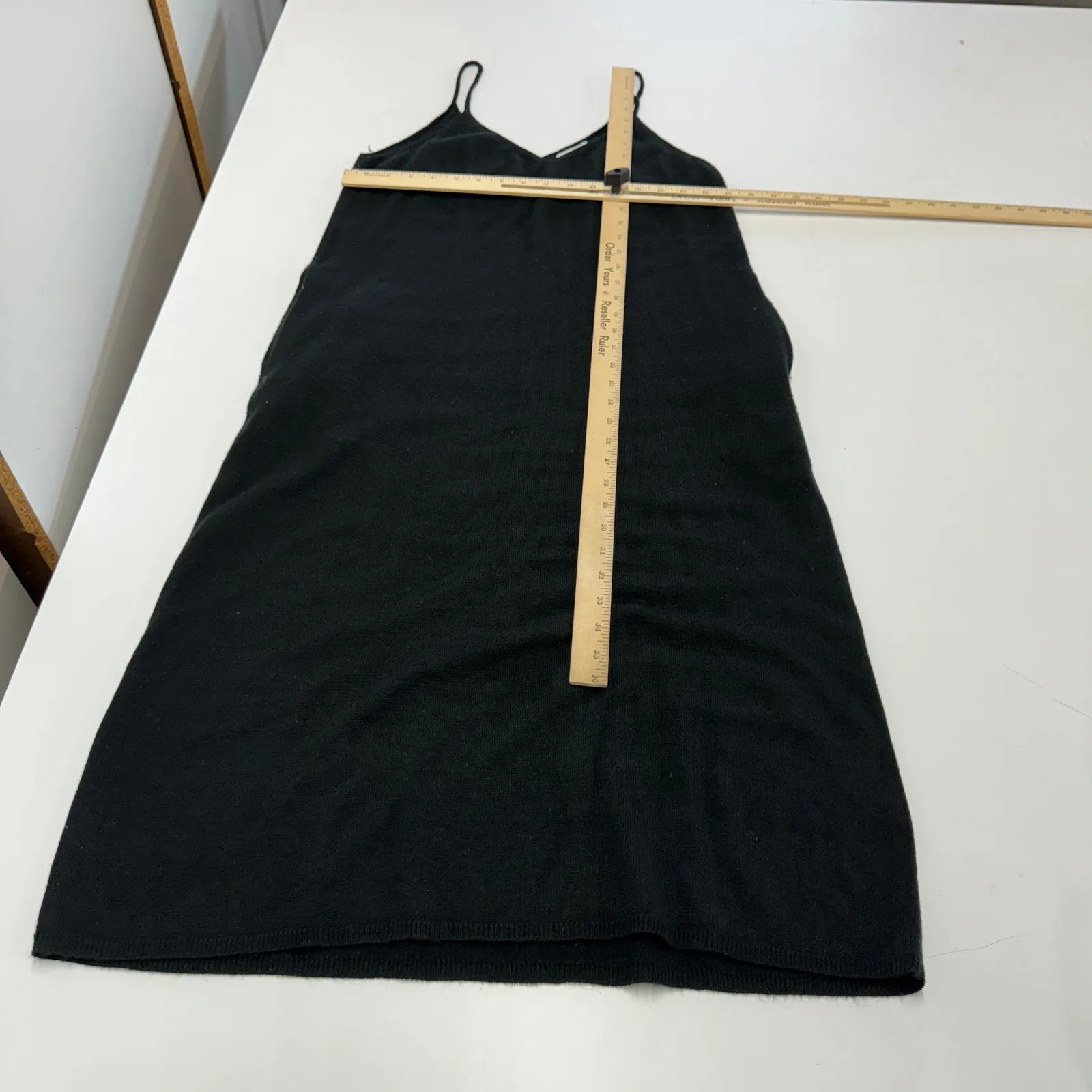 Mod Ref Dress‎ Womens Small Black Knit V Neck Midi Pockets - Image 7