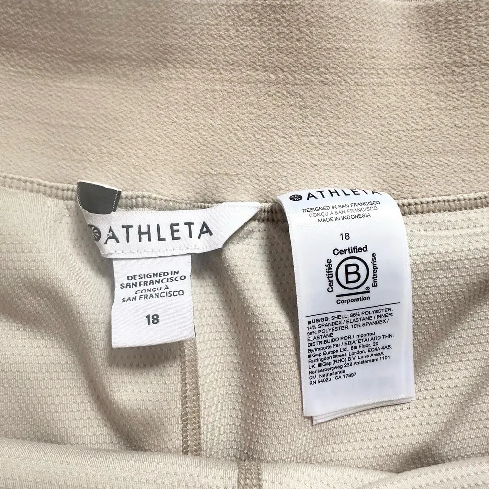 Athleta  Brooklyn Heights Abalone Grey Light Khaki High Rise Skort Shorts 18 - Image 9