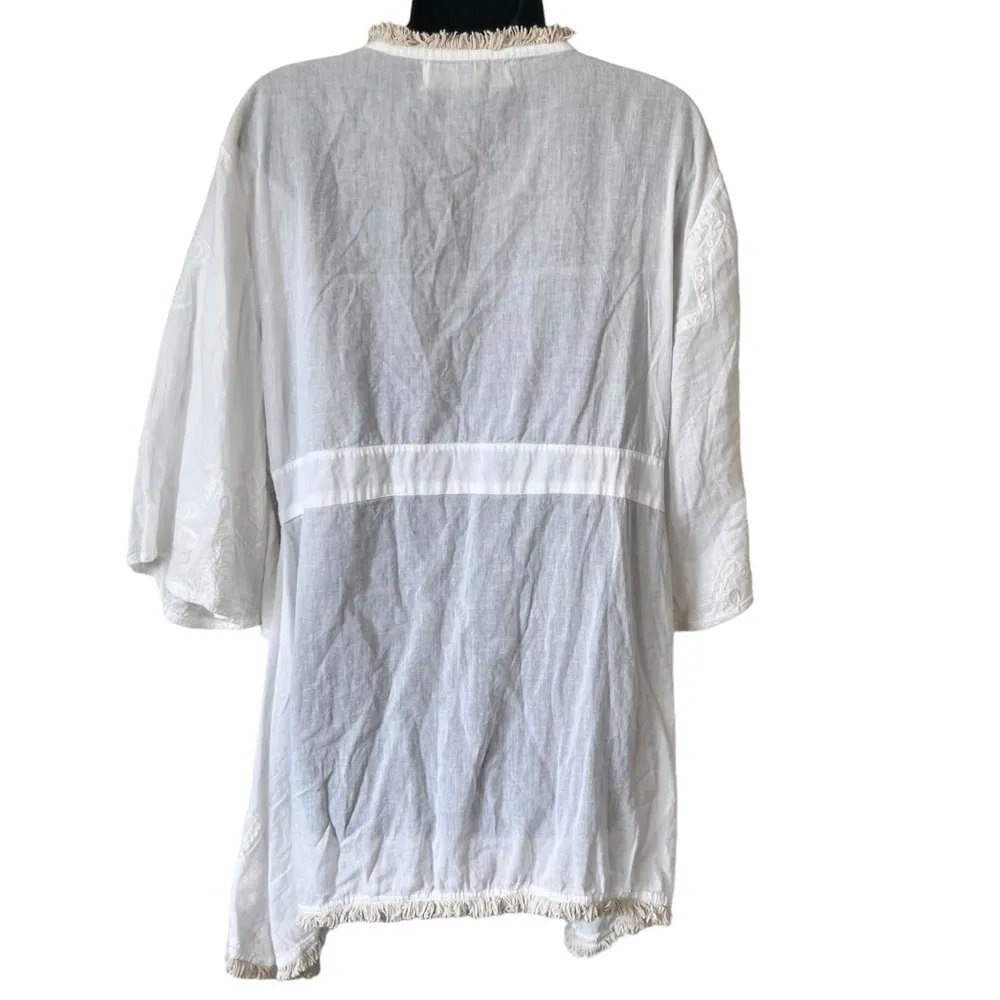 SAVAGE CULTURE Cala Vadella Boho Blouse White Size L - Image 12