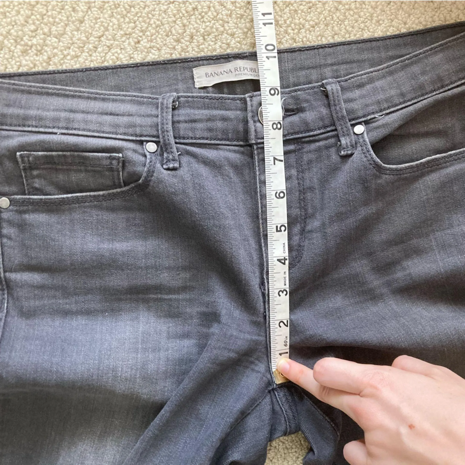 Banana Republic Dark Grey Skinny Jeans Pants Size 29 Stretch Premium Denim EUC - Image 8