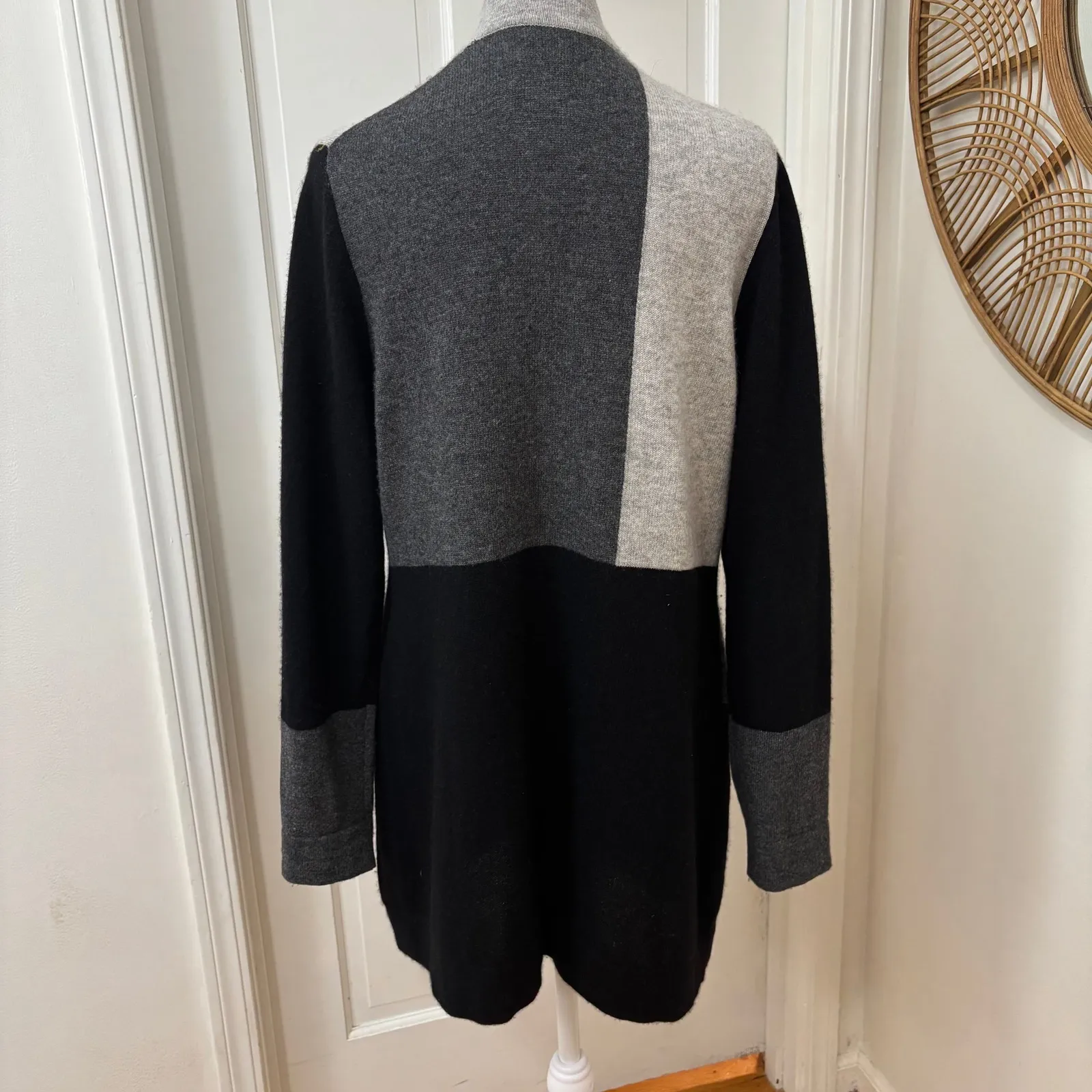 Charter Club Luxury 100% Cashmere Soft Open Colorblock Luxury Cardigan Sweater M - Image 3