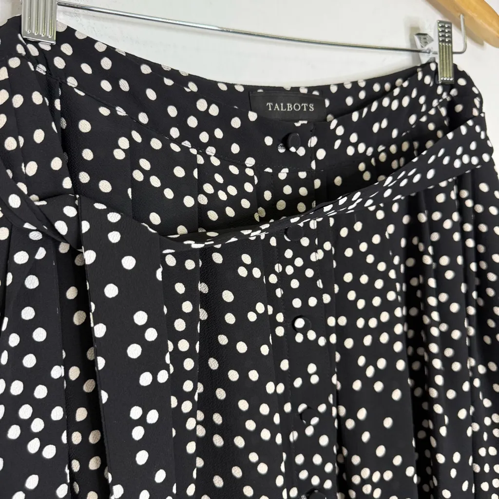 Talbots Black & White Dot Button Front Midi Skirt Size 12 - Image 8
