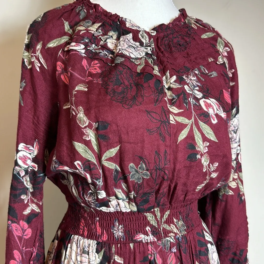 American‎ Rag High Neck Long Sleeve Floral Rayon Dress - Image 2