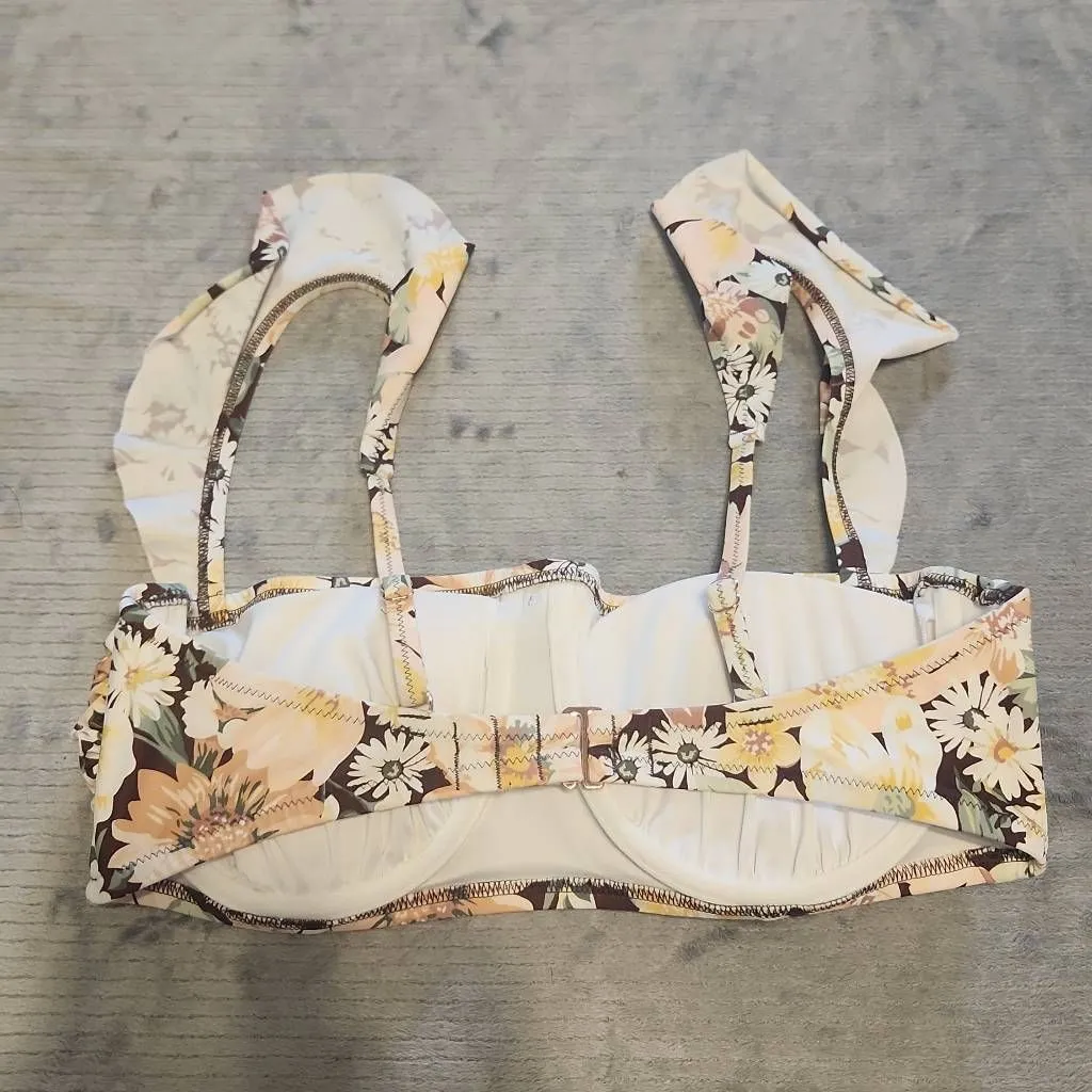 Shade & Shore Women's Ruffle Strap Bralette Bikini Top Size 36D - Image 2