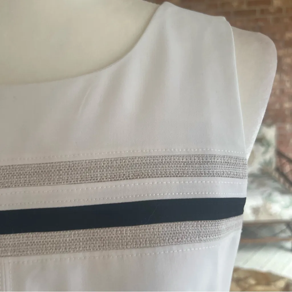 WHBM Dress Sheath Sleeveless Mini Striped 6 Work Job Cocktail Lunch Brunch Mod - Image 5