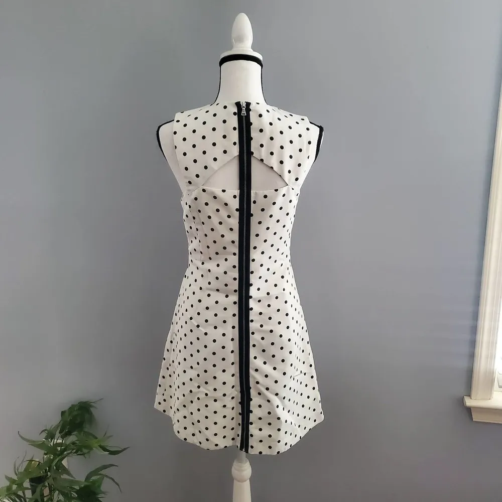 Express Sleeveless Black & White Polka Dot Dress 6 - Image 2