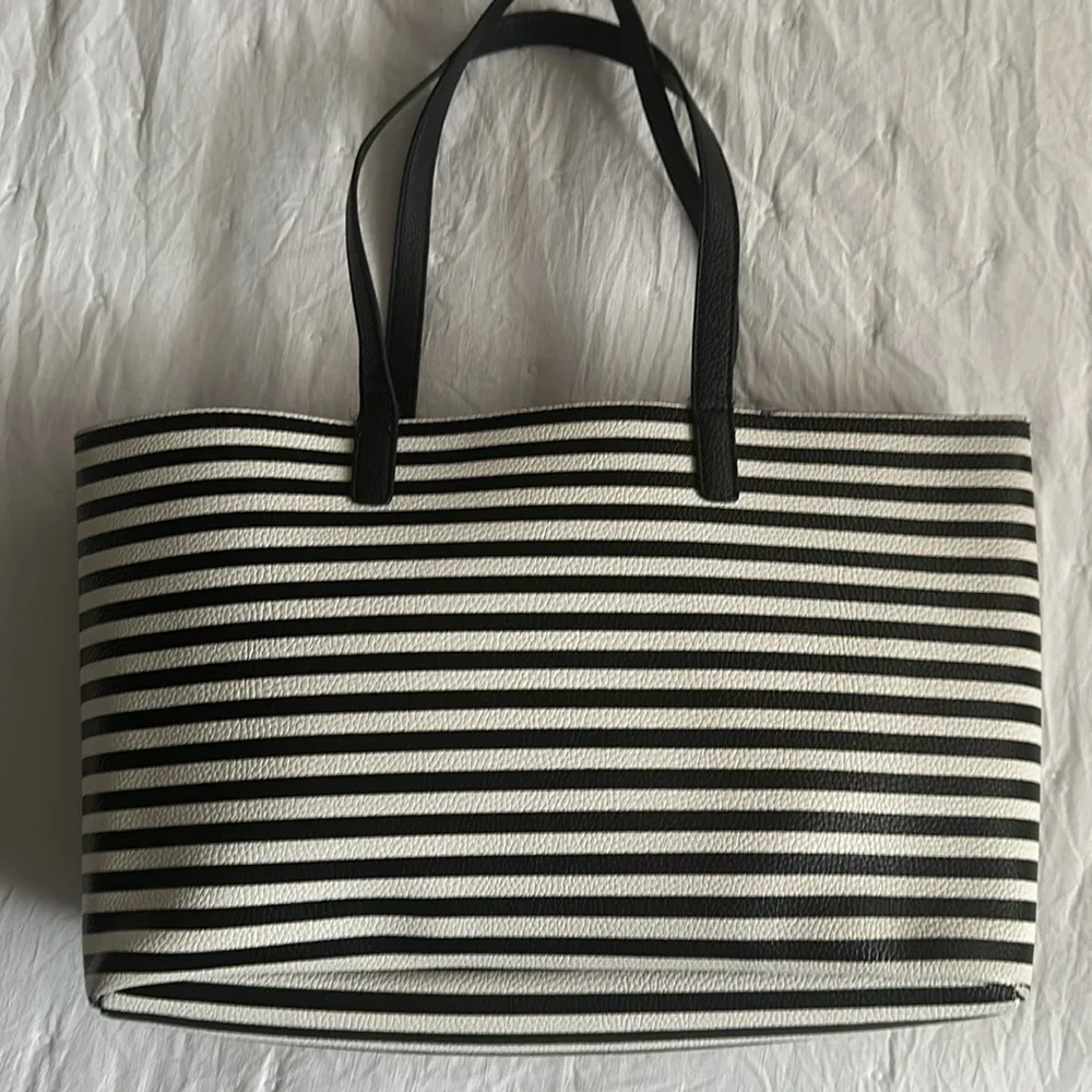 Tommy Hilfiger Shopper Tote Bow Pebble Stripes Faux Leather Star Logo - Image 3