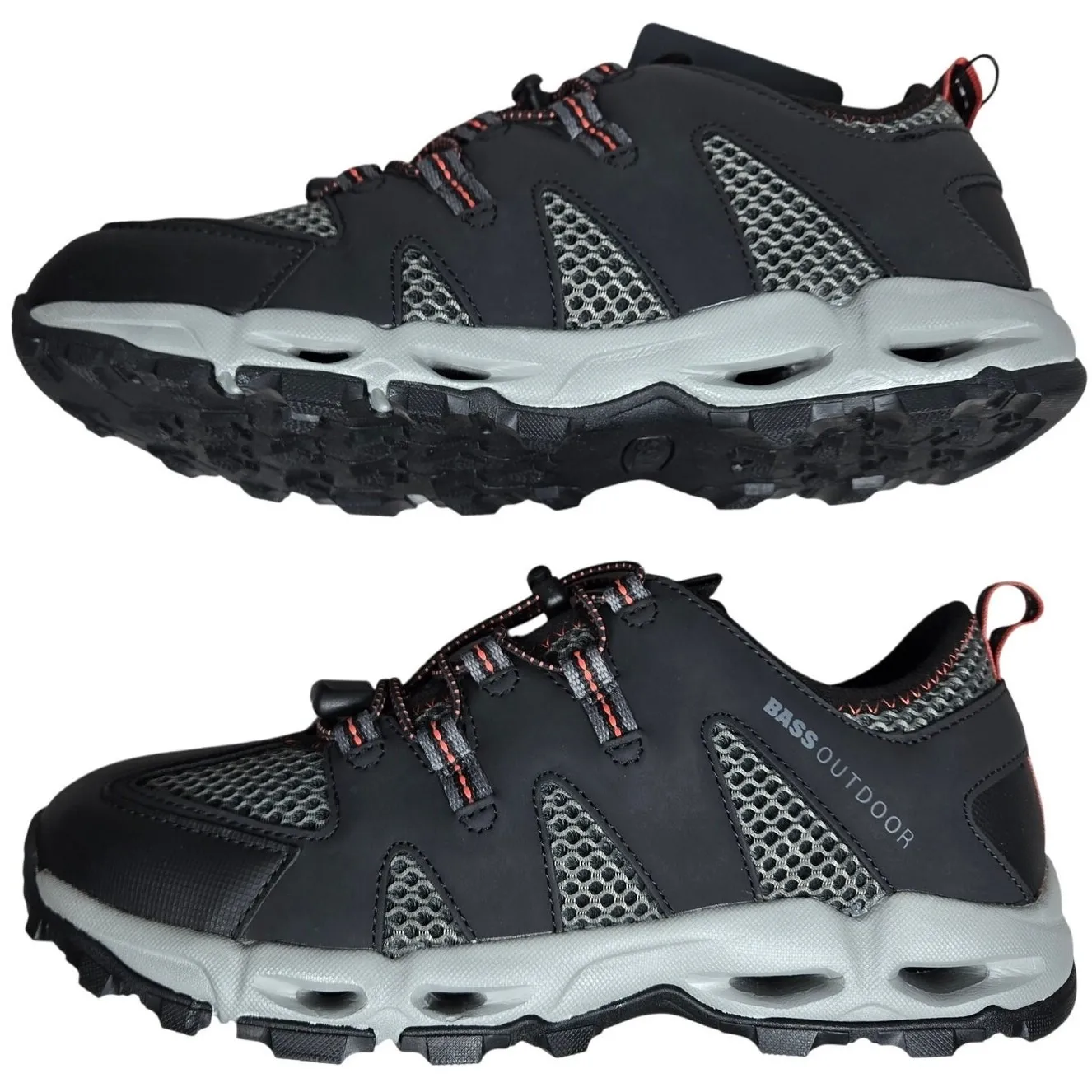 Bass Outdoor Aqua Mesh Trail Water Shoes Women's 10M Black Red Lace‎ Up Size 10 - Image 4