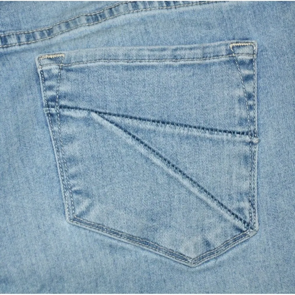 Dear John Joyrich Ladies Light Blue Comfort Skinny Leg Denim Jeans 30 Distressed - Image 8