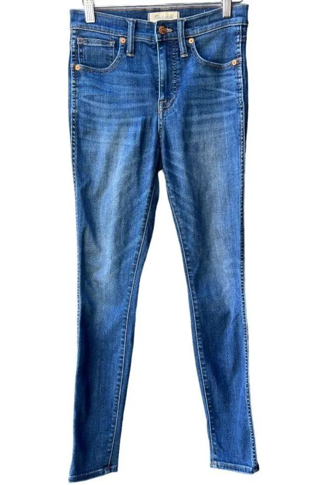 Madewell 10” High Rise Skinny Jeans Medium Wash Size 25 - Image 3