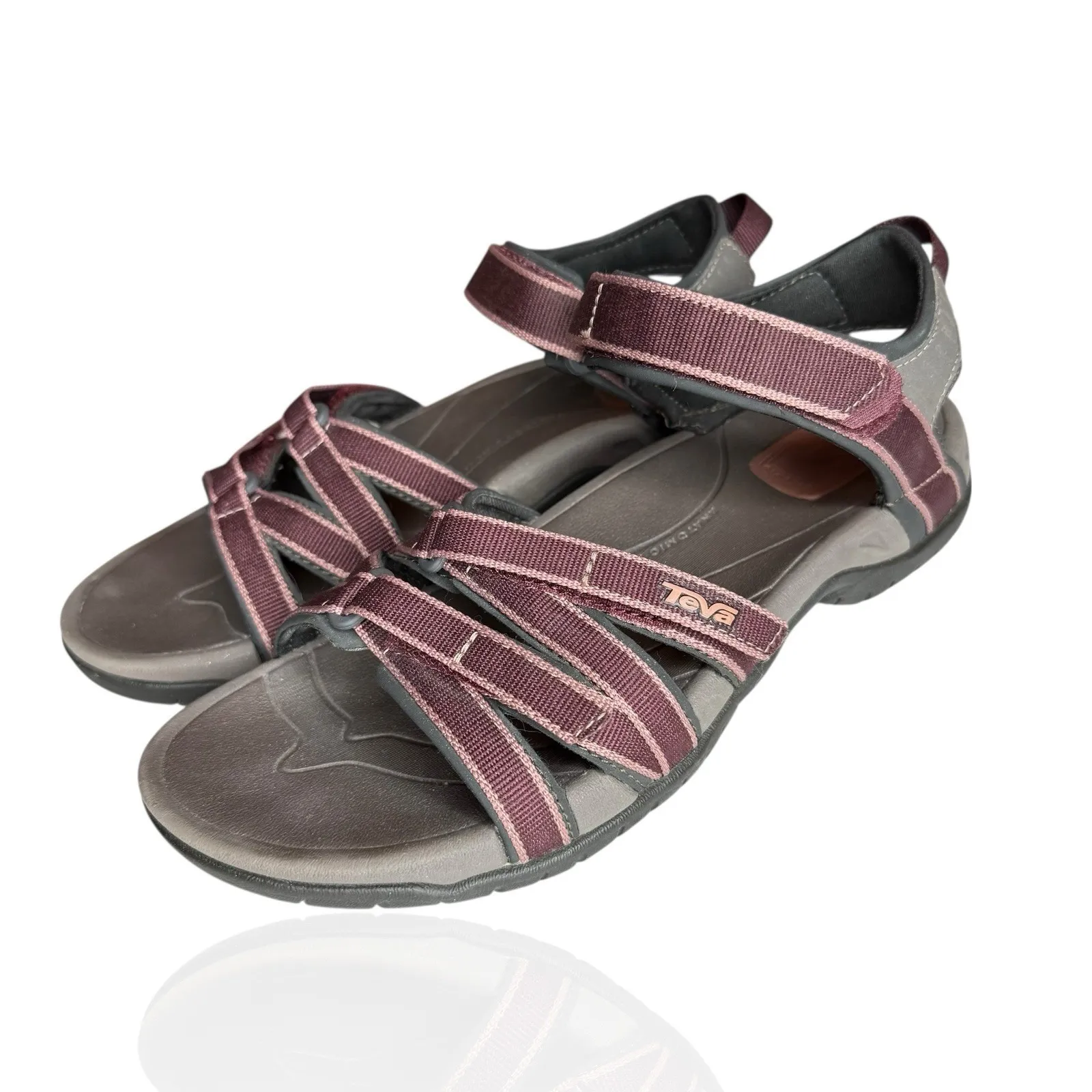 Teva Tirra Sandals Womens Size 8 Gray Plum Sport Hiking Water Strap Trail 4266 - Image 4