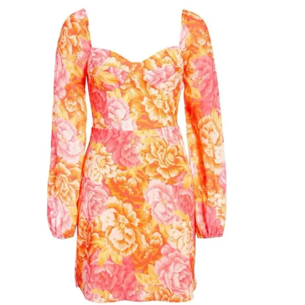 NWT Steve Madden Nicole Floral Print Sweetheart Neck Long Sleeve Mini Dress - Image 6