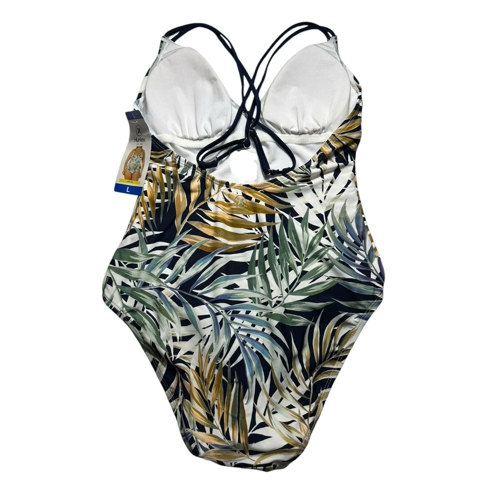 NWT Hurley Sz Large Women One-Piece UPF 50+ 4-Way Stretch Swimsuit Green‎ #J12-1 - Image 7