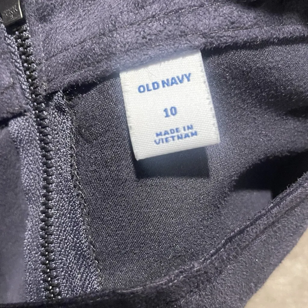 Old Navy Skirt Womens 10 Mini Faux Suede Black Pockets Zip Back Preppy Minimal - Image 2